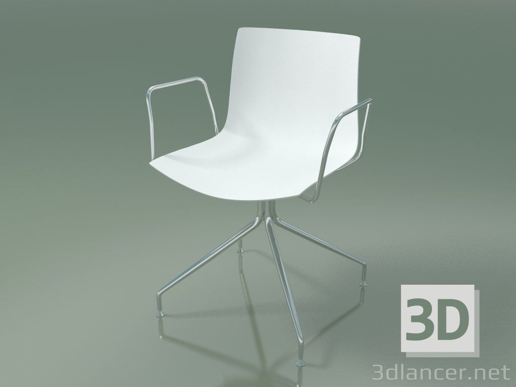 modèle 3D Chaise 0257 (pivotante, avec accoudoirs, polypropylène PO00101) - preview