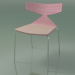 3D Modell Stapelbarer Stuhl 3710 (4 Metallbeine, mit Kissen, Pink, CRO) - Vorschau