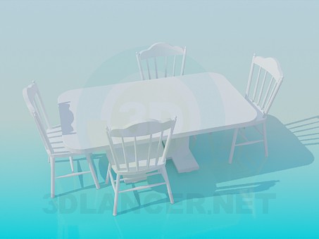 3D modeli Masa sandalye ile - önizleme