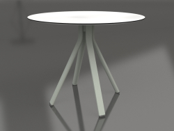 Mesa de jantar redonda com perna de coluna Ø90 (cinza cimento)