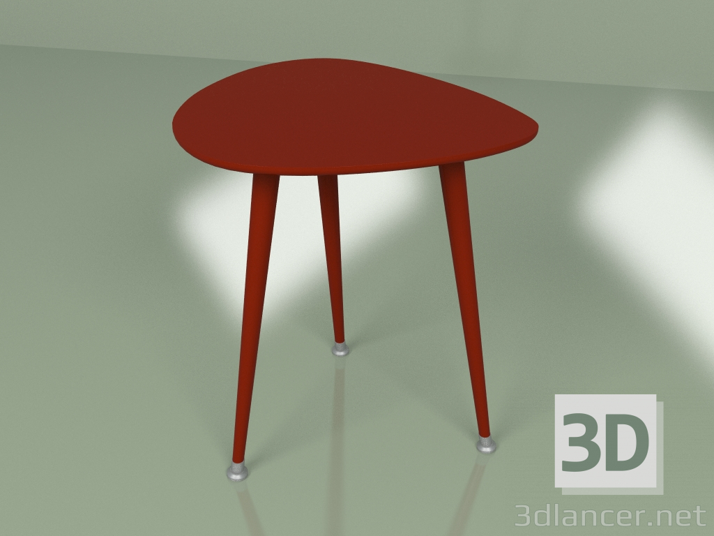 3d модель Приставной стол Капля монохром (бордовый) – превью