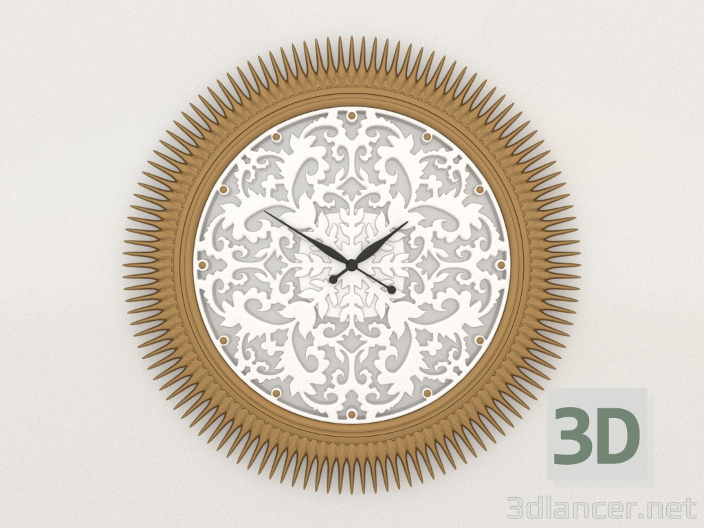 3 डी मॉडल दीवार घड़ी तीर (सोना) - पूर्वावलोकन