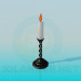 modello 3D Candeliere con la candela - anteprima
