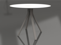 Mesa de jantar redonda com perna de coluna Ø90 (Quartzo cinza)