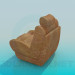 3d model Armchair with headrest - preview