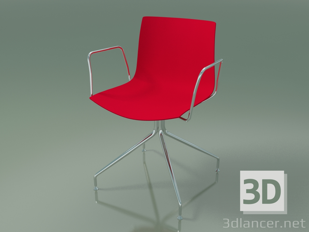 modèle 3D Chaise 0257 (pivotante, avec accoudoirs, polypropylène PO00104) - preview