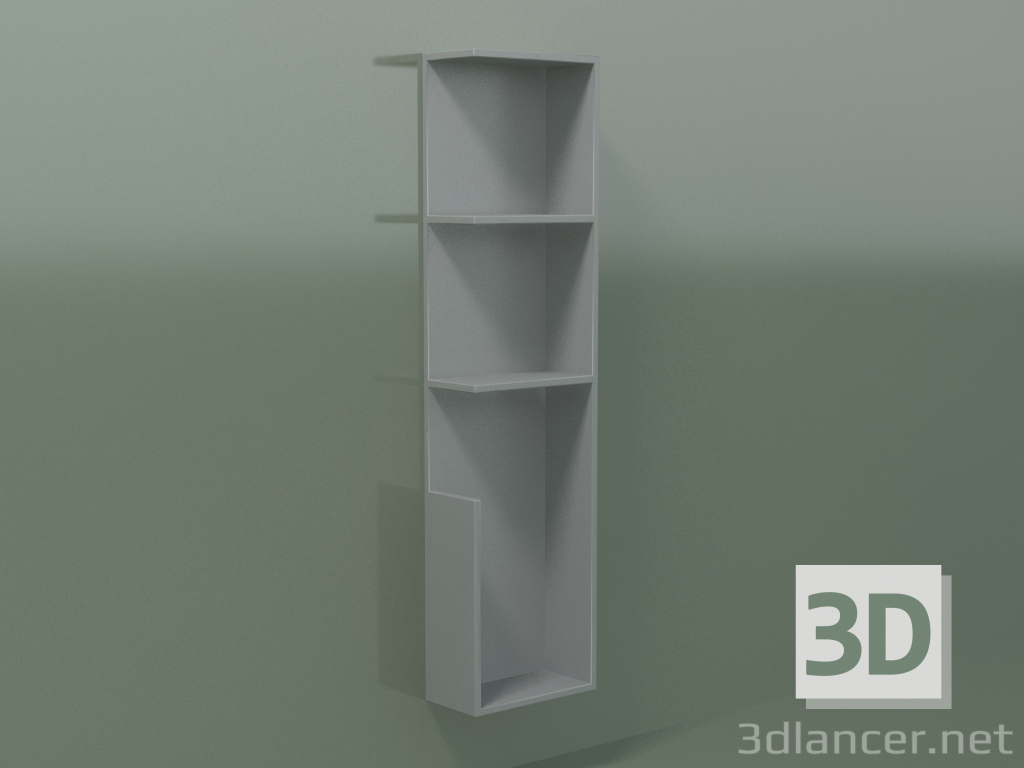 modello 3D Mensola verticale (90U19004, Silver Grey C35, L 24, P 12, H 96 cm) - anteprima