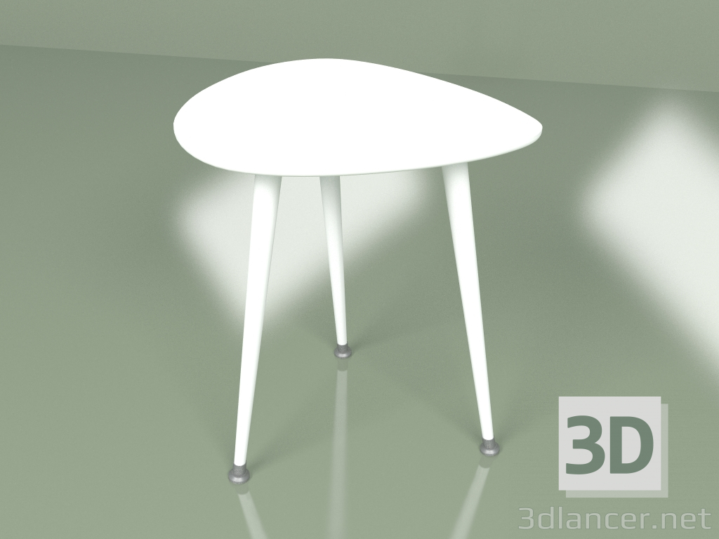 3d модель Приставной стол Капля монохром (белый) – превью