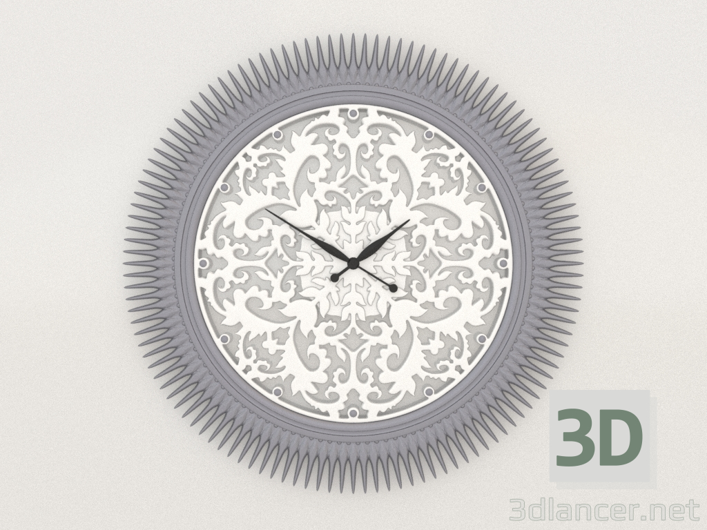 modèle 3D Horloge murale ARROW (argent) - preview