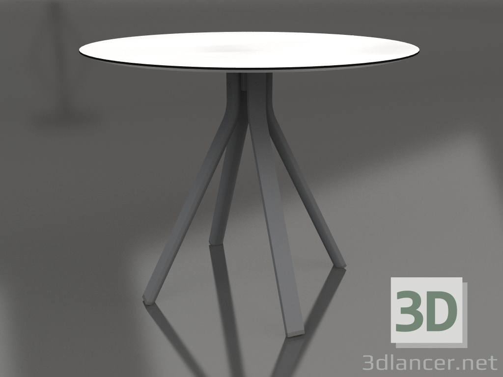 modèle 3D Table à manger ronde sur pied colonne Ø90 (Anthracite) - preview
