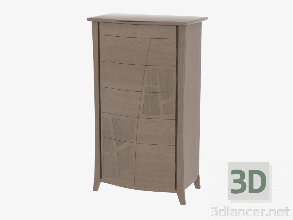 3d model Chest high with 6 drawers on SEMONC curved legs - preview