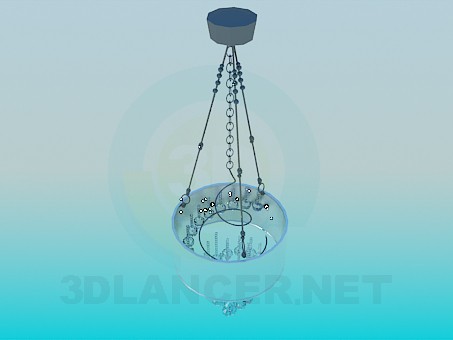 modèle 3D Lustre avec boules de hrustalnymi - preview