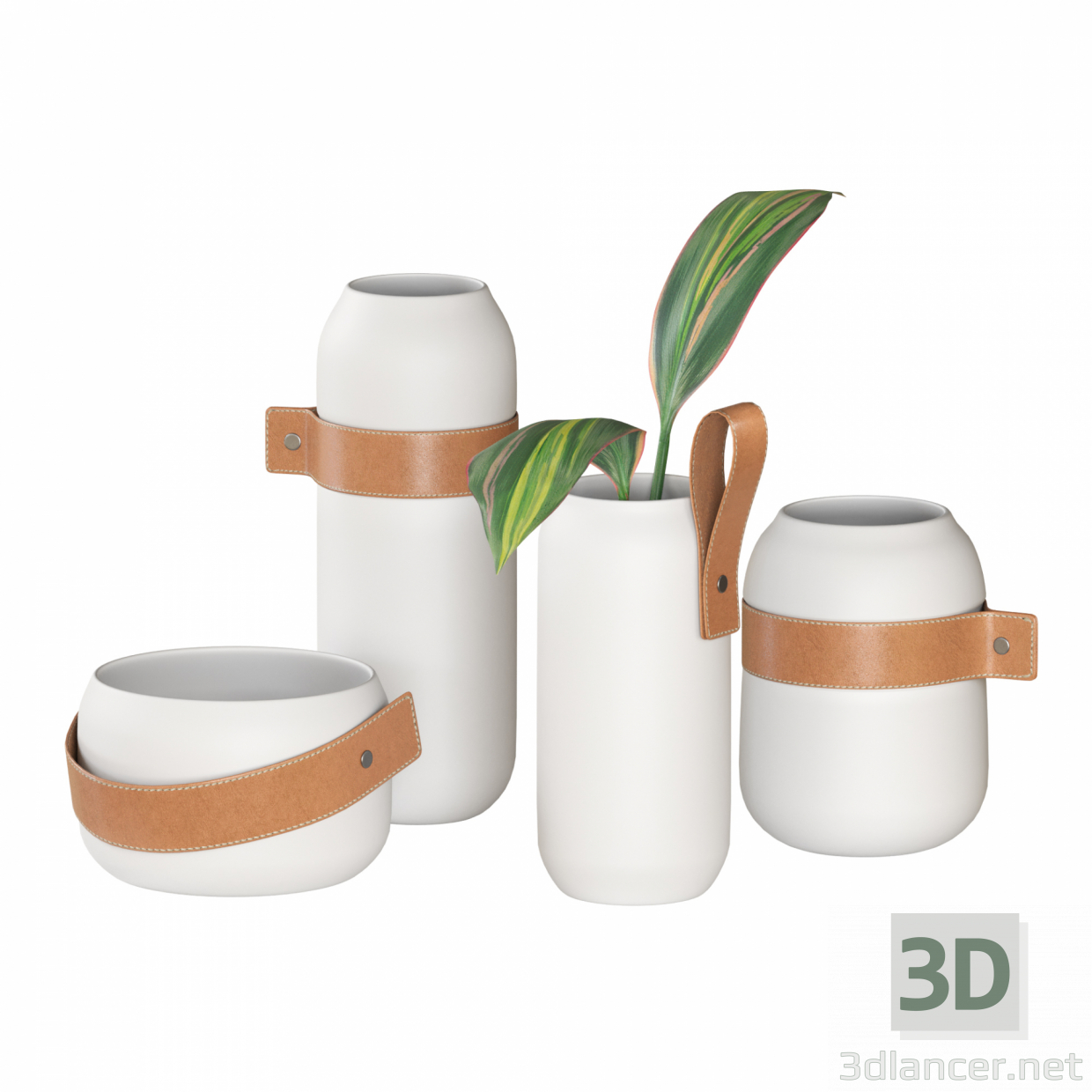 Modernes Vasenset Philip, handgefertigt von Greenapple 3D-Modell kaufen - Rendern