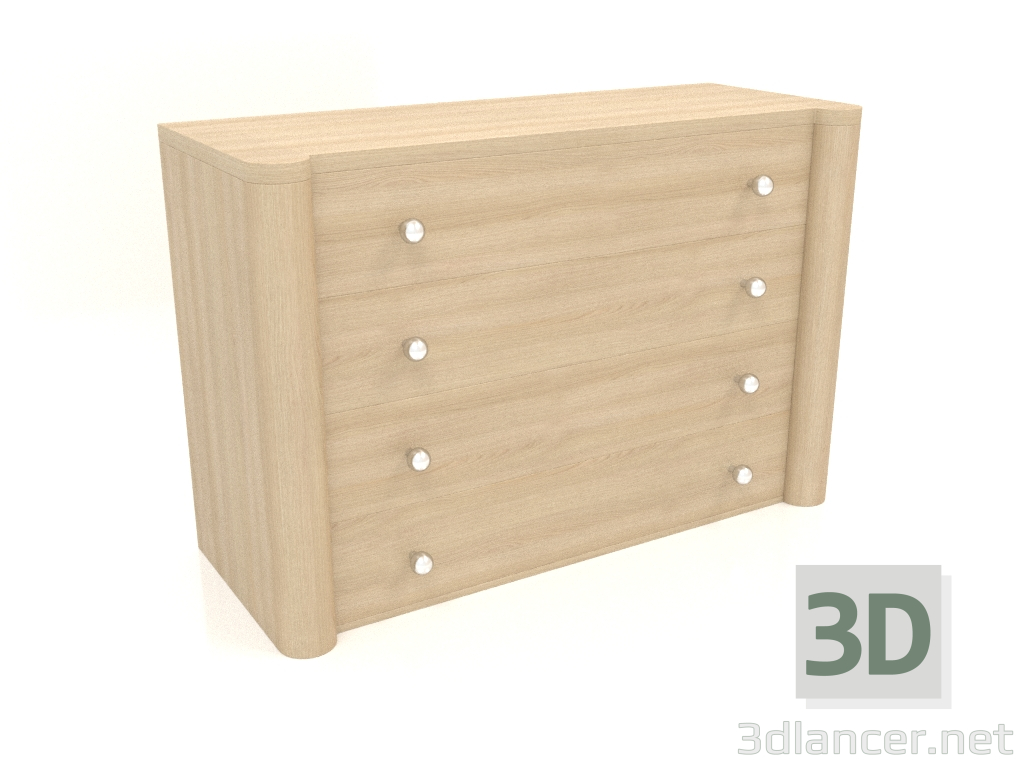 3 डी मॉडल दराज के चेस्ट टीएम 021 (1210x480x810, लकड़ी सफेद) - पूर्वावलोकन