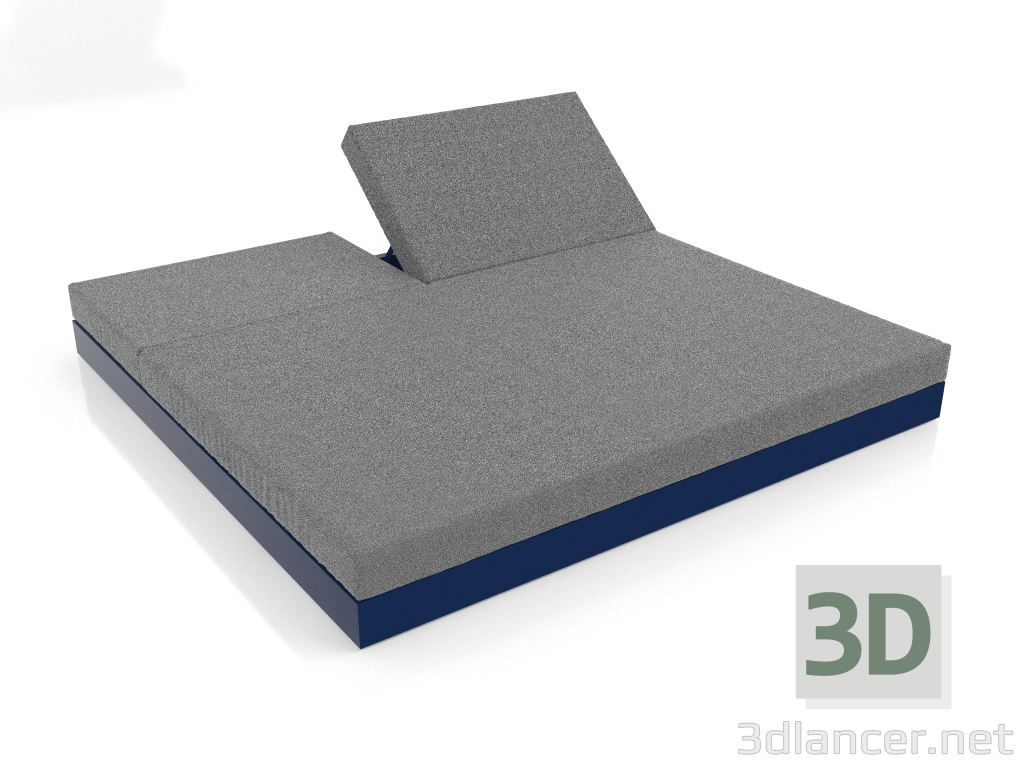 3d model Bed with back 200 (Night blue) - preview