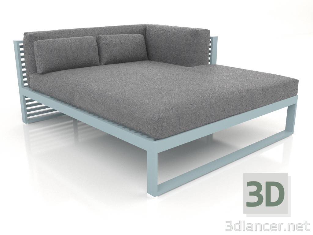 modèle 3D Canapé modulable XL section 2 droite (Bleu gris) - preview