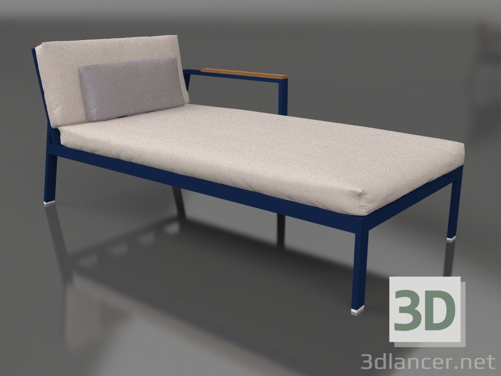 3d model Módulo sofá sección 2 derecha (Azul noche) - vista previa