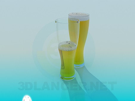 3d model Glasses of beer - preview