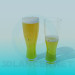 3d model Glasses of beer - preview