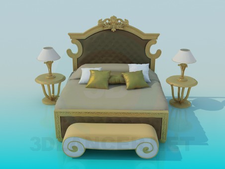 3d model Bed Clasic - preview