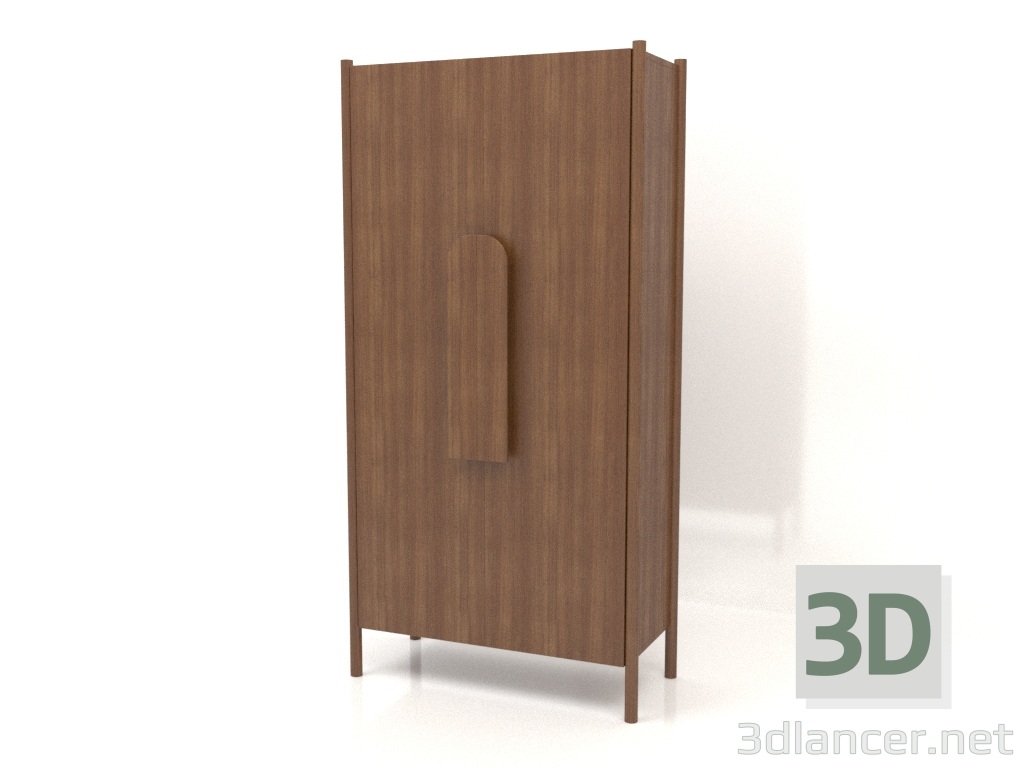 3d model Wardrobe with short handles W 01 (1000x450x2000, wood brown light) - preview