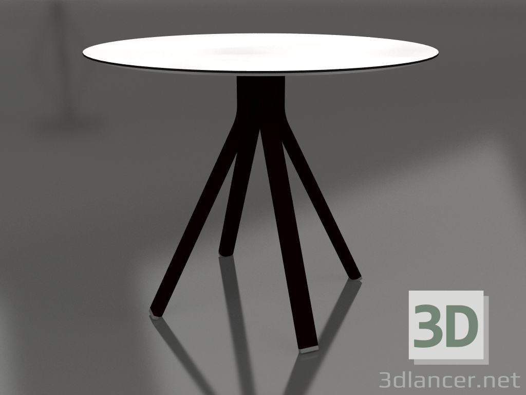 3d model Round dining table on column leg Ø90 (Black) - preview