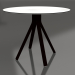 3d model Round dining table on column leg Ø90 (Black) - preview