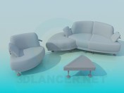 A set of upholstered furniture