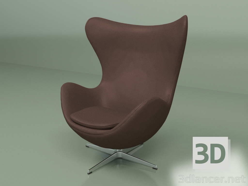 3D Modell Sessel Egg (schokoladenbraun) - Vorschau