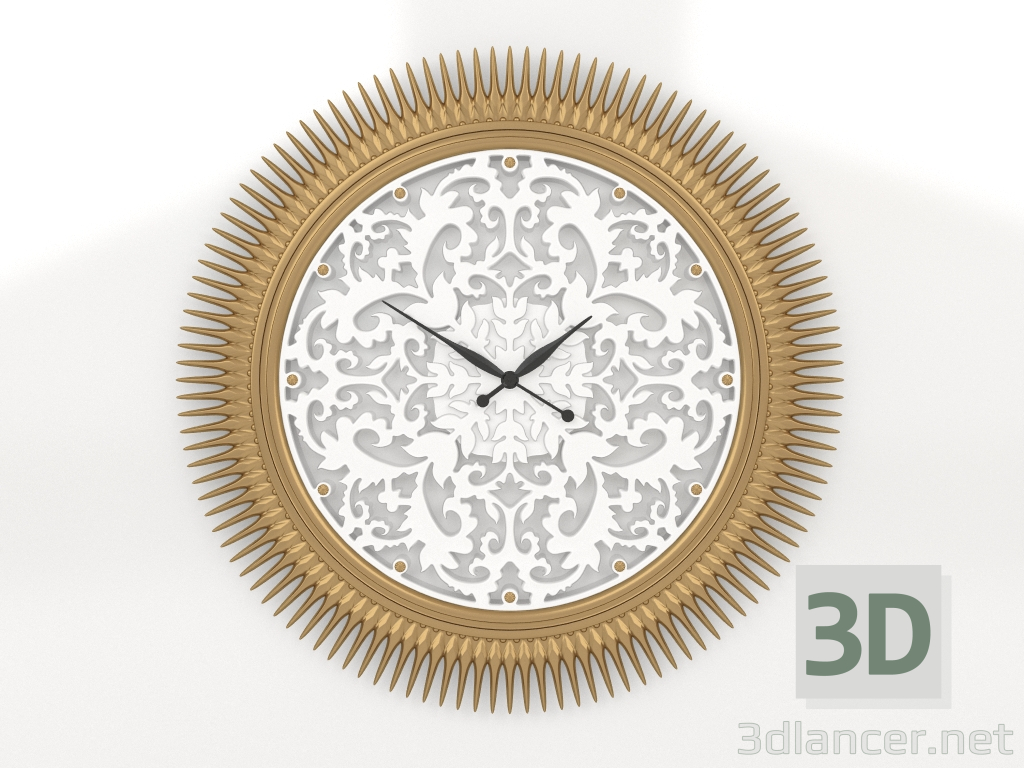3 डी मॉडल दीवार घड़ी तीर (सोना) - पूर्वावलोकन
