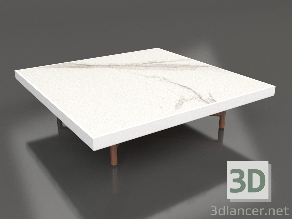 3d model Square coffee table (White, DEKTON Aura) - preview