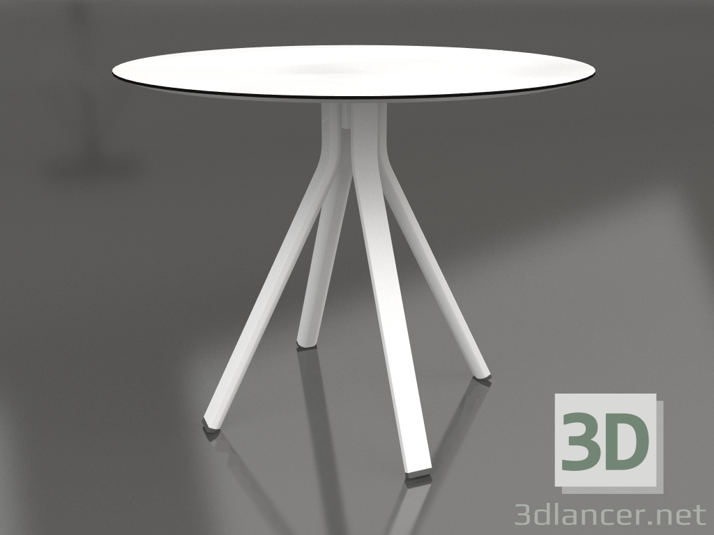 3 डी मॉडल कॉलम लेग पर गोल डाइनिंग टेबल Ø90 (सफ़ेद) - पूर्वावलोकन