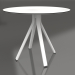 modello 3D Tavolo da pranzo rotondo su gamba colonna Ø90 (Bianco) - anteprima