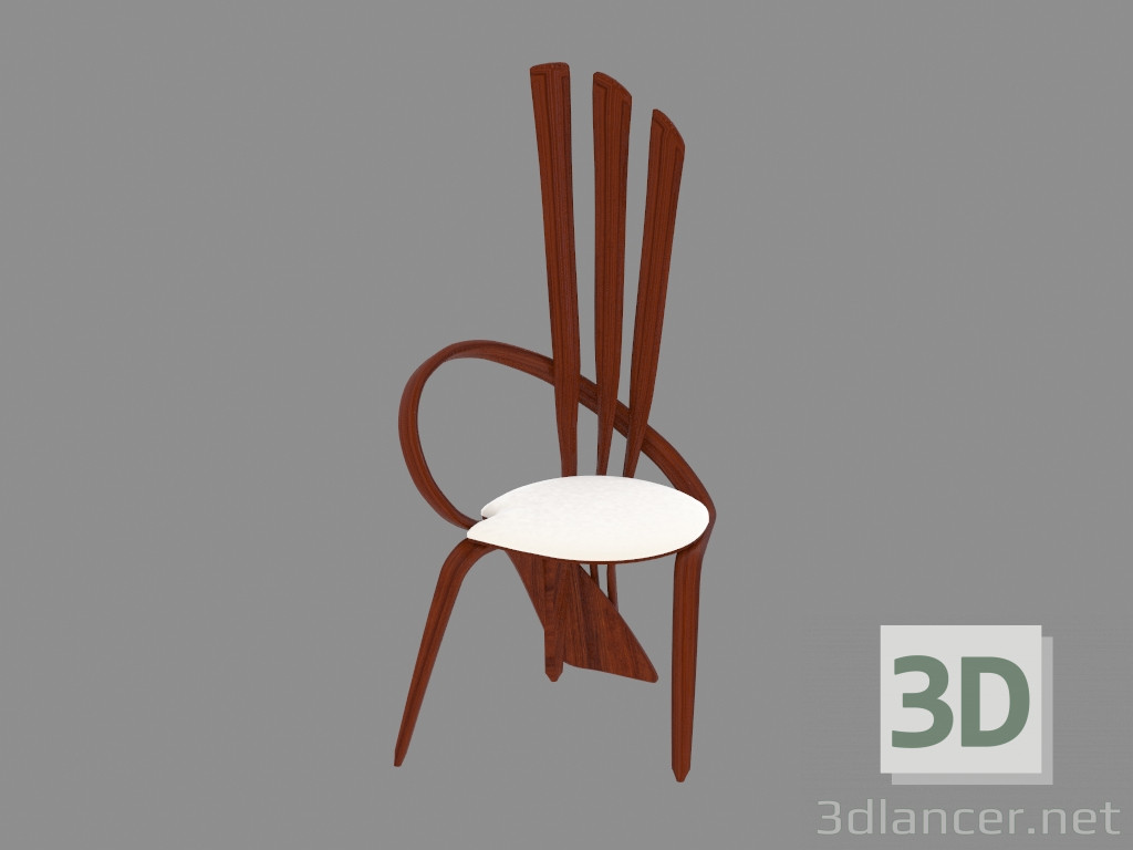 modèle 3D Chaise en bois en style Art Nouveau - preview