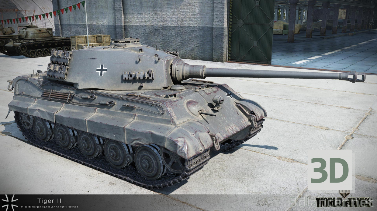 3 डी मॉडल जर्मनी टाइगर टैंक 2 - पूर्वावलोकन