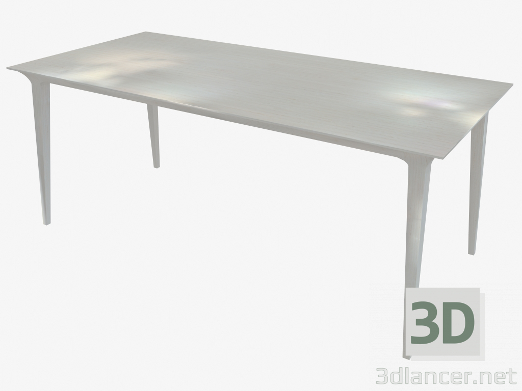 modèle 3D Table à manger (frêne teinté blanc 90x180) - preview