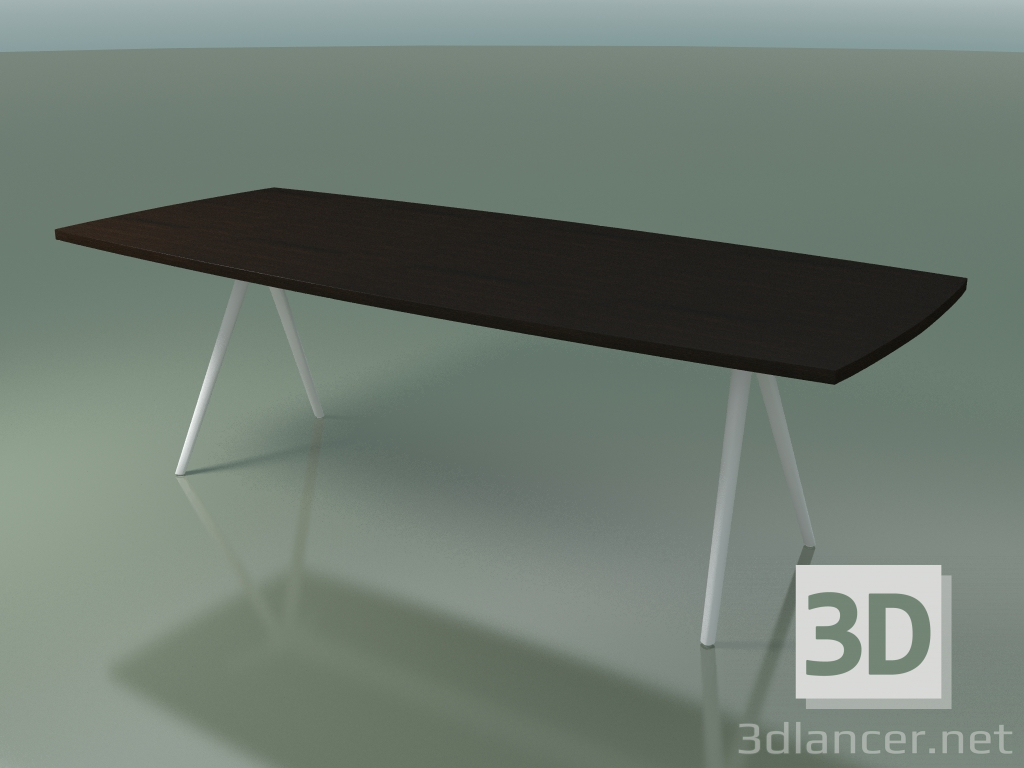 modèle 3D Table en forme de savon 5434 (H 74 - 100x240 cm, pieds 150 °, plaqué L21 wengé, V12) - preview