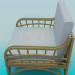 3d model Chair with wicker armrests and legs - preview