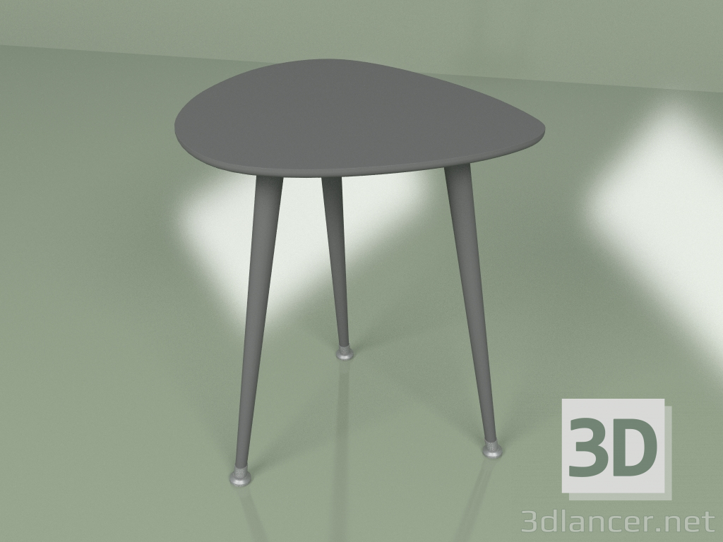 3d модель Приставний стіл Крапля монохром (темно-сірий) – превью