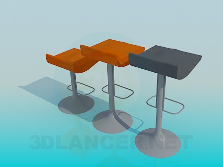 modello 3D Sedie per bar - anteprima