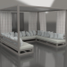 3d model Sofa with curtains (Quartz gray) - preview