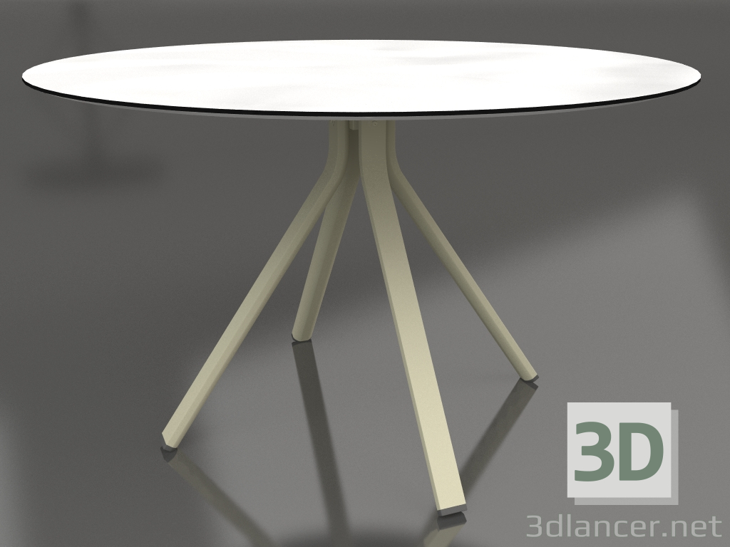 3d model Round dining table on column leg Ø120 (Gold) - preview
