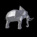 3d Elephant low poly model buy - render