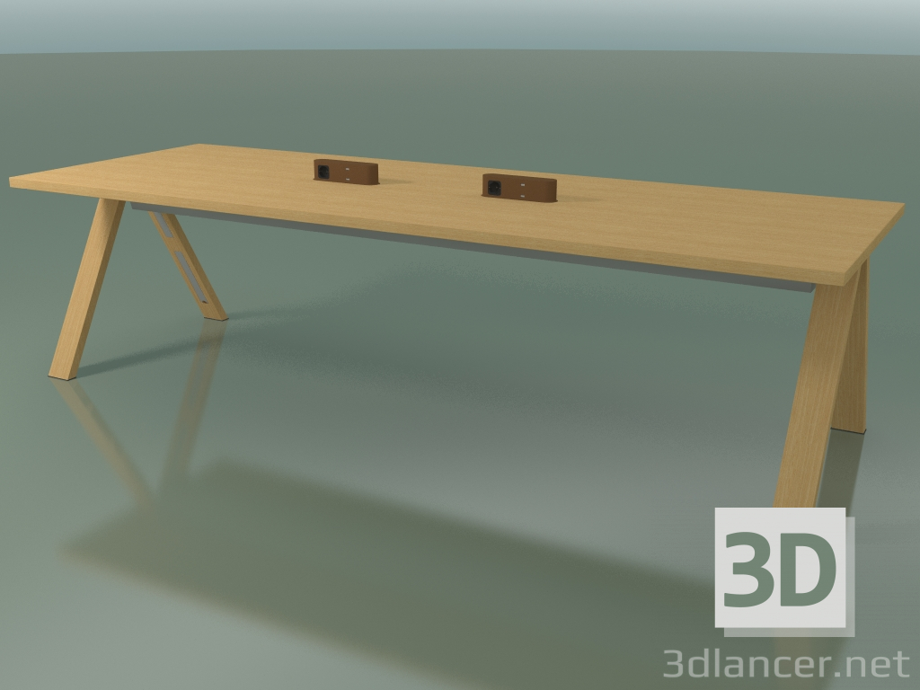 3D Modell Tisch mit Büroarbeitsplatte 5031 (H 74 - 280 x 98 cm, natürliche Eiche, Zusammensetzung 2) - Vorschau