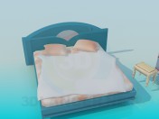 Bett mit Schrank und anpassungsfähige Stuhl