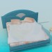 3d модель Ліжко з тумбочкою і стільчиком – превью