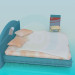 3d модель Ліжко з тумбочкою і стільчиком – превью