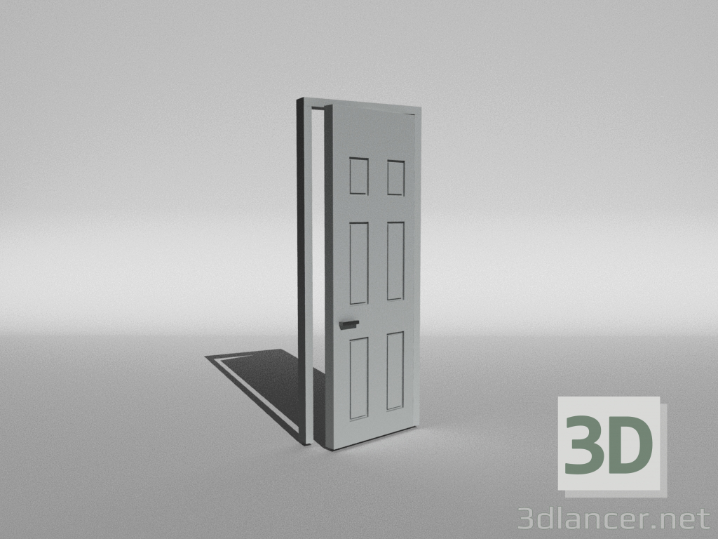 Modelo 3d Porta simples - preview