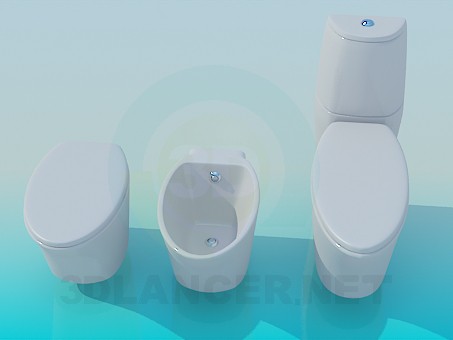 Modelo 3d Um conjunto de sanitários - preview