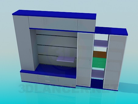 3D Modell Schrank-Wand - Vorschau